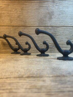 Set of Four (4) Cast Iron Coat Wall Hook 5" tall by 3 3/4" deep Four (4) 0908